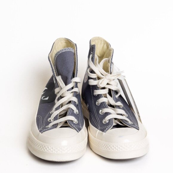 Converse x Comme des Garcons PLAY Heart High Top Sneakers Gray - Picture 4 of 16